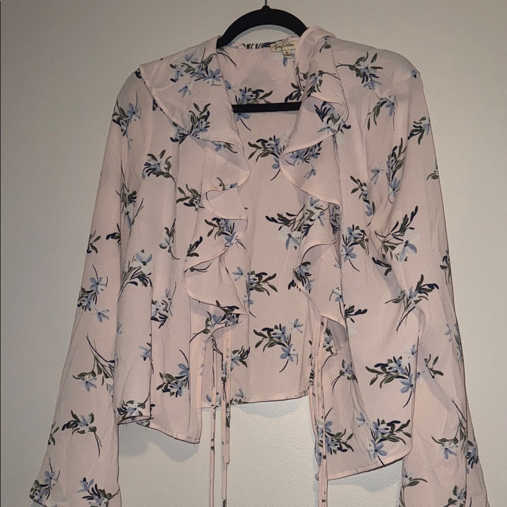 Lily White Pink Floral Cardigan